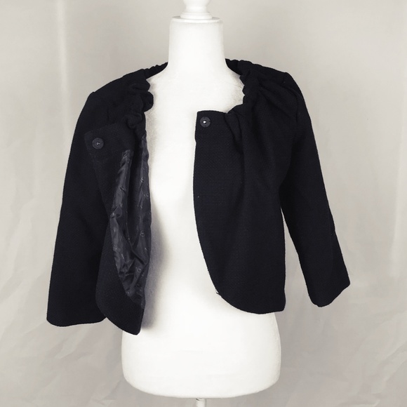 Simply Vera Vera Wang  Navy Blue 3/4 Sleeves Career Blazer Size 4 - Picture 2 of 7
